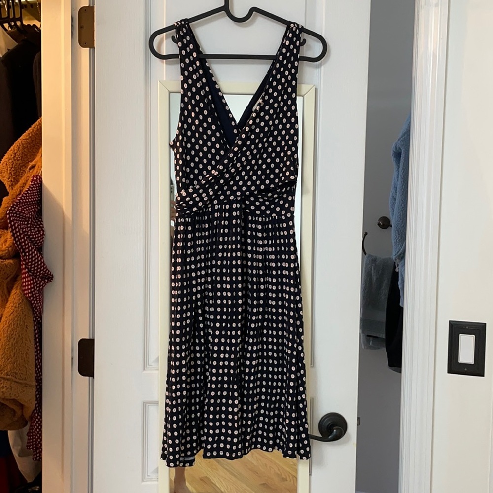 Loft S floral wrap dress